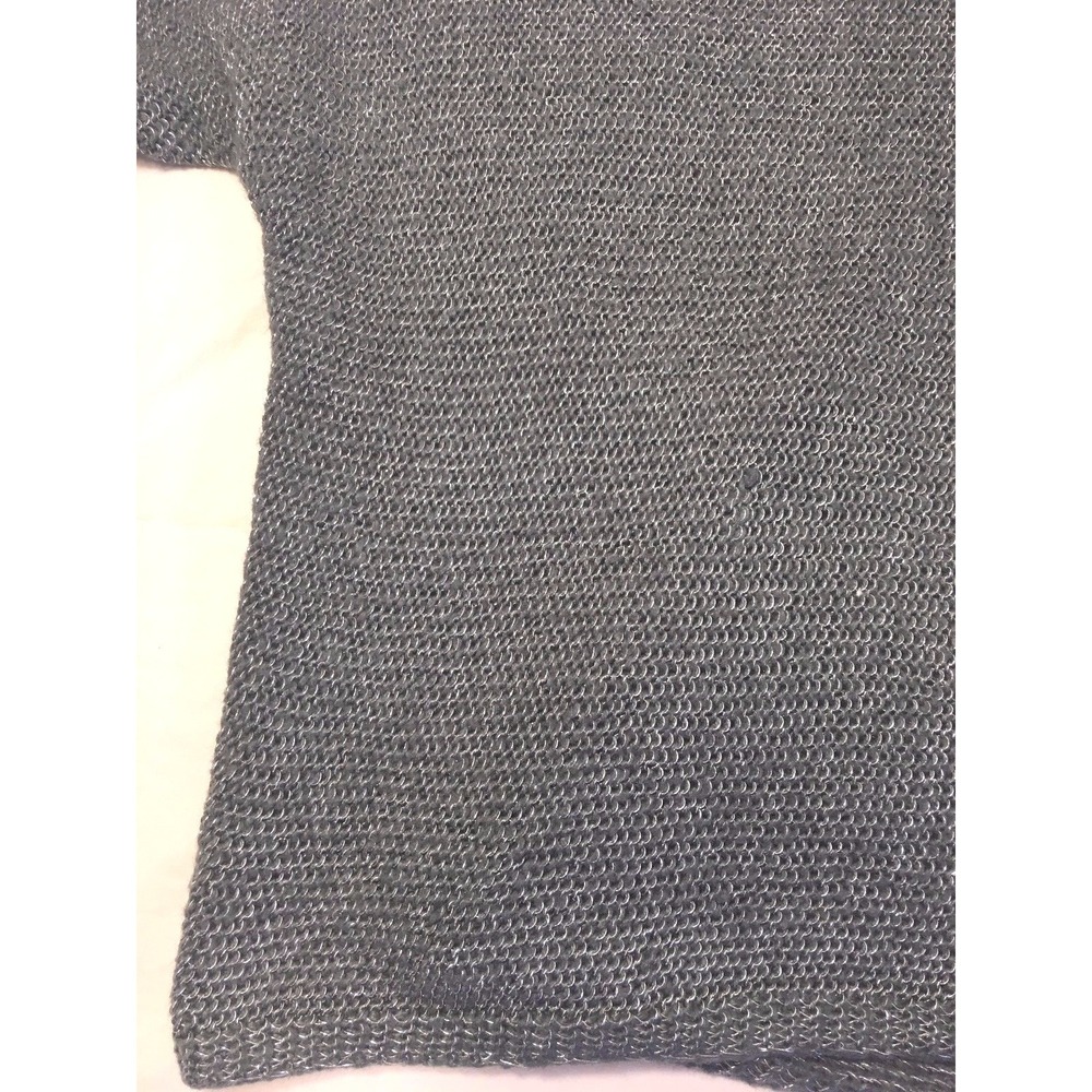 Jennifer Lopez Sweater Womens XS Gray Metallic Knit Boat Neck Batwing Casual - Picture 2 of 6
